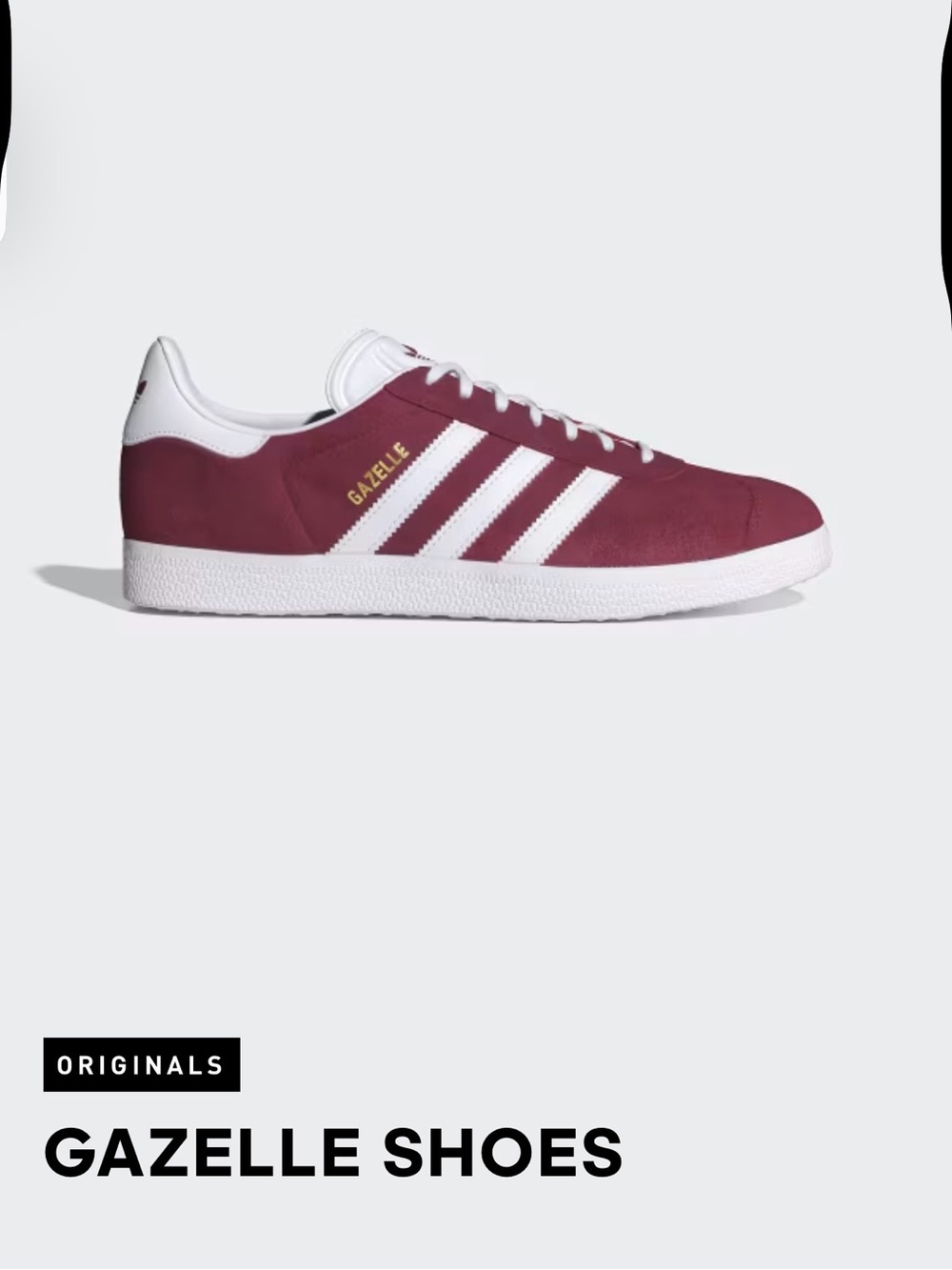 adidas Gazelle Sneakers - Maroon & White